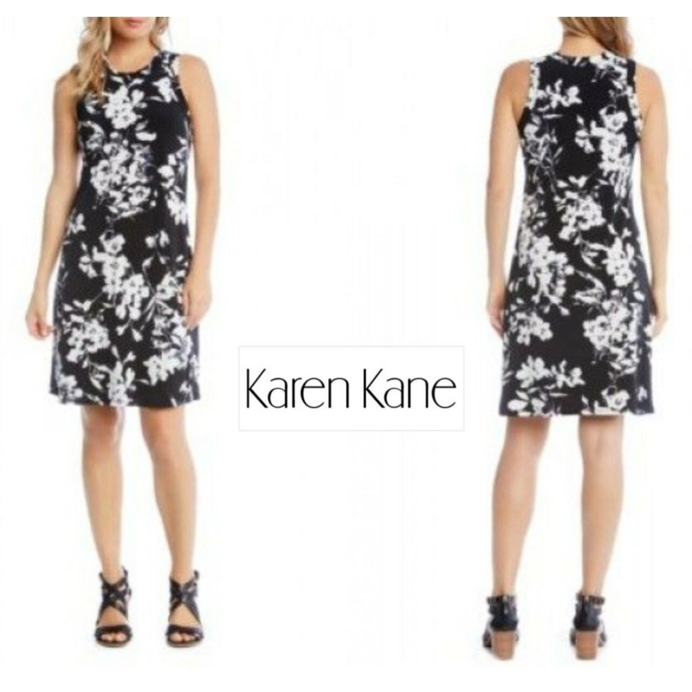 KAREN KANE Sleeveless Black Floral Midi Dress - XL - plus size spring summer